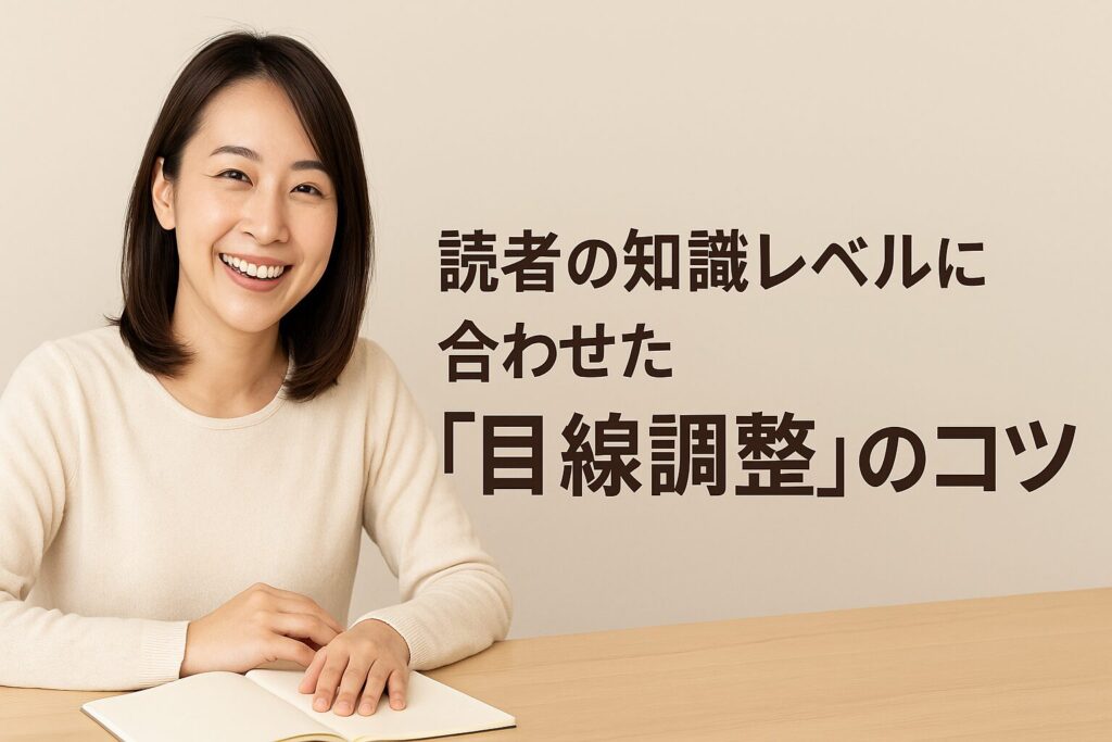 読者の知識レベルに合わせた“目線調整”のコツ