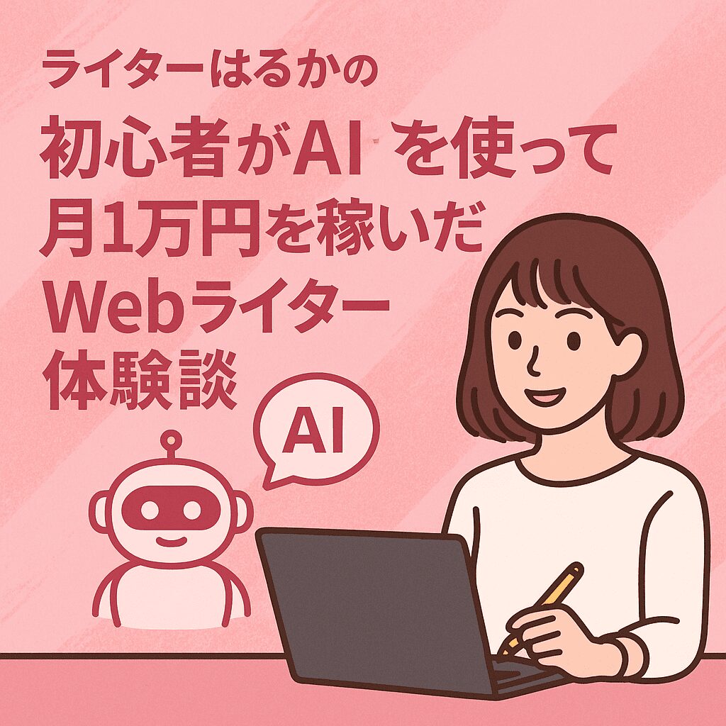 【Webライターはるか体験談】初心者がAIを使って月1万円を稼いだリアルストーリー