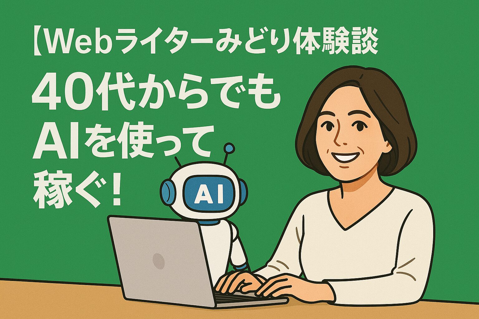 【Webライターみどり体験談】40代からでもAIを使って月1万円を稼げた私のストーリー
