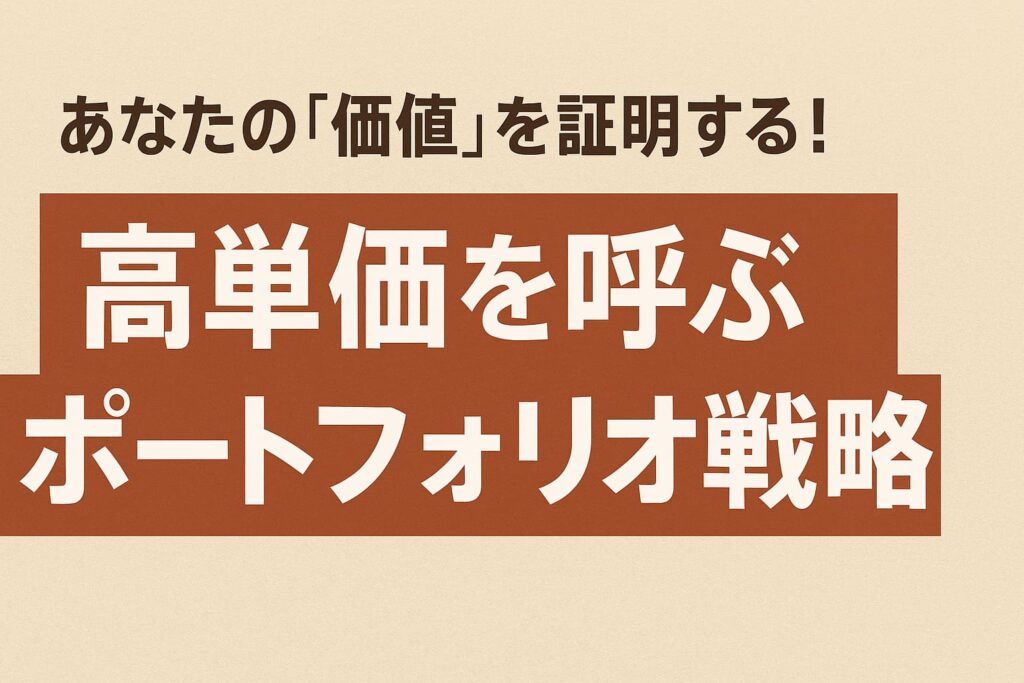 あなたの「価値」を証明する！高単価を呼ぶポートフォリオ戦略