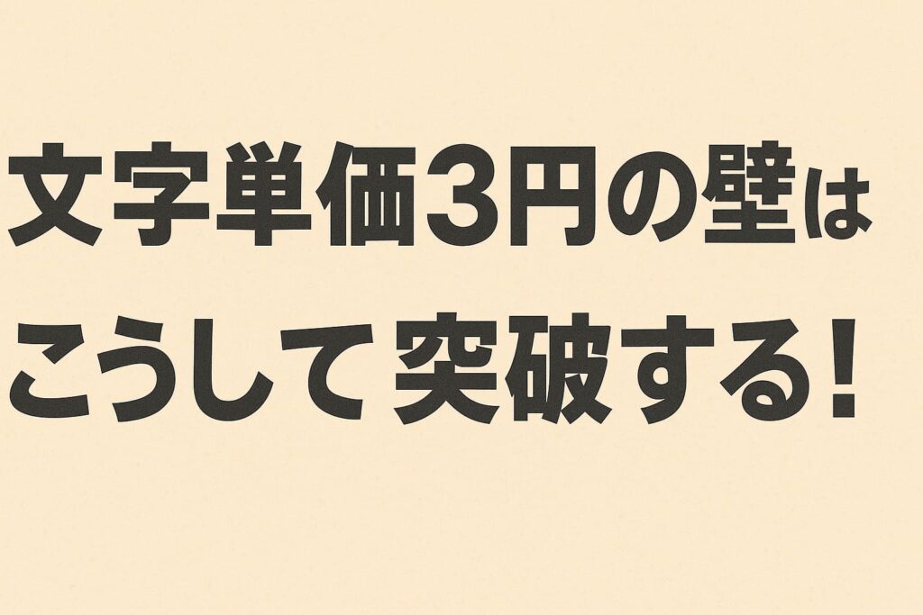 文字単価3円の壁