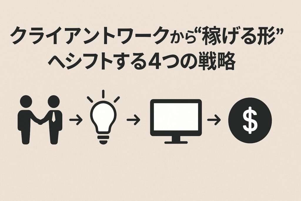 クライアントワークから“稼げる形”へシフトする4つの戦略