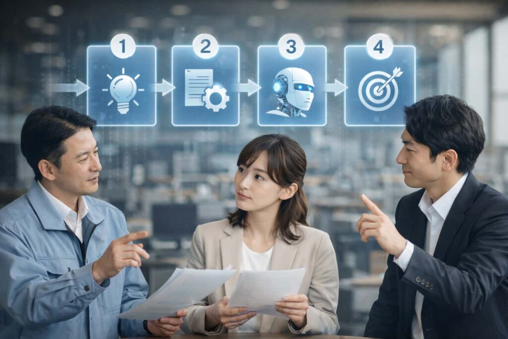 生成AIを使った中小企業DXの進め方【4ステップ】