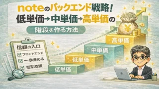 noteのバックエンド戦略!低単価→中単価→高単価の階段を作る方法