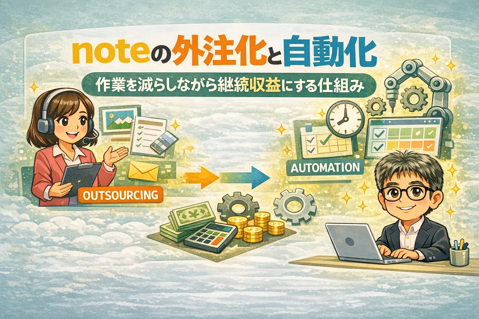 noteの外注化と自動化を解説するアイキャッチ画像