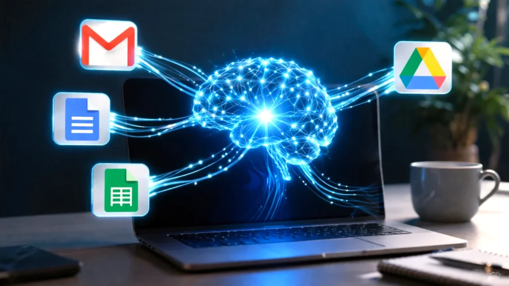 Google系の業務ツールと連携しながら、AI活用のイメージを確認している中小企業の担当者