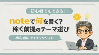 noteで何を書く？稼ぐ前提のテーマ選び【初心者向けチェックリスト付き】